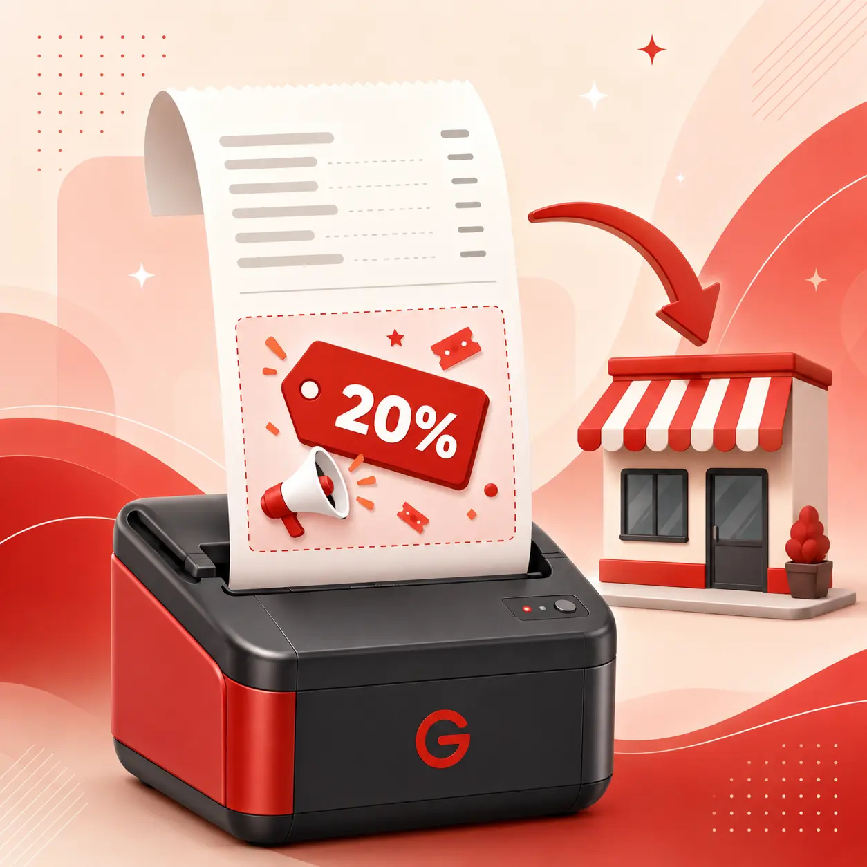 Ilustrasi promo dan iklan di bagian bawah struk Goe POS